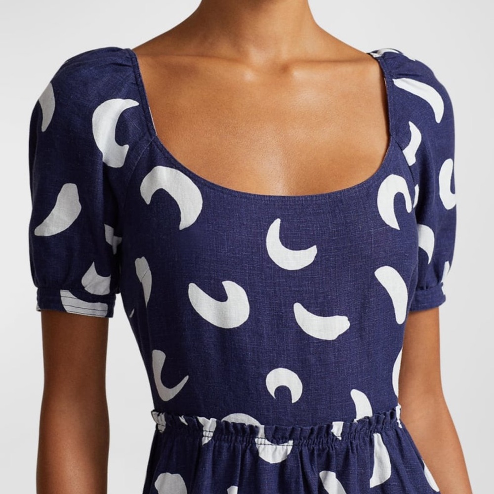 💙NWOT POLO RALPH LAUREN BRUSHSTROKE-MOTIF TIERED LINED DRESS SIZE 10 - Picture 7 of 16